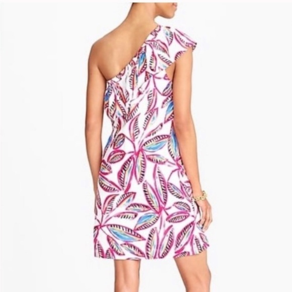 NWT J. Crew One shoulder ruffle palm dress Sz Sm​ - Picture 2 of 8